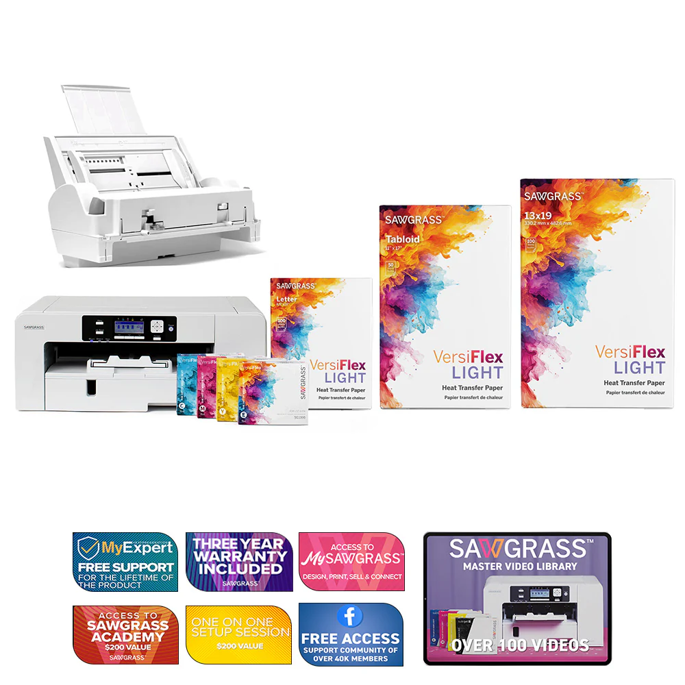Sawgrass Virtuoso SG1000 VersiFlex Hybride Decoratie Systeem - Uitgebreide bundel met bypasslade