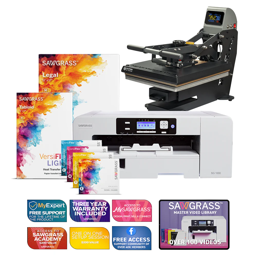 Sawgrass Virtuoso SG1000 VersiFlex-printer met TrueSpec 16" x 20" hybride hittepers