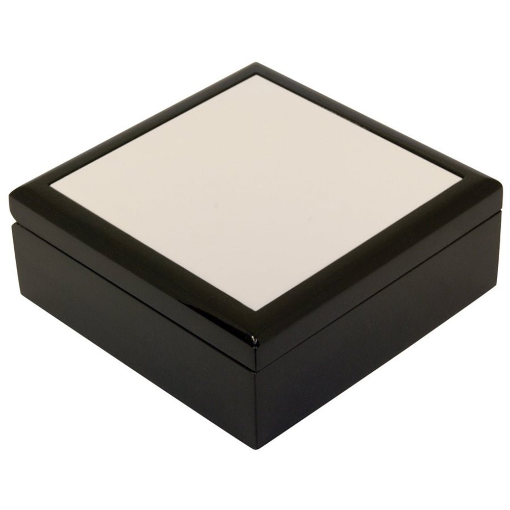 HPN SubliCraft 4" x 4" Wooden Jewelry Box with Sublimation Ceramic Photo Tile Lid Insert - 36 per Case - HeatPressNation