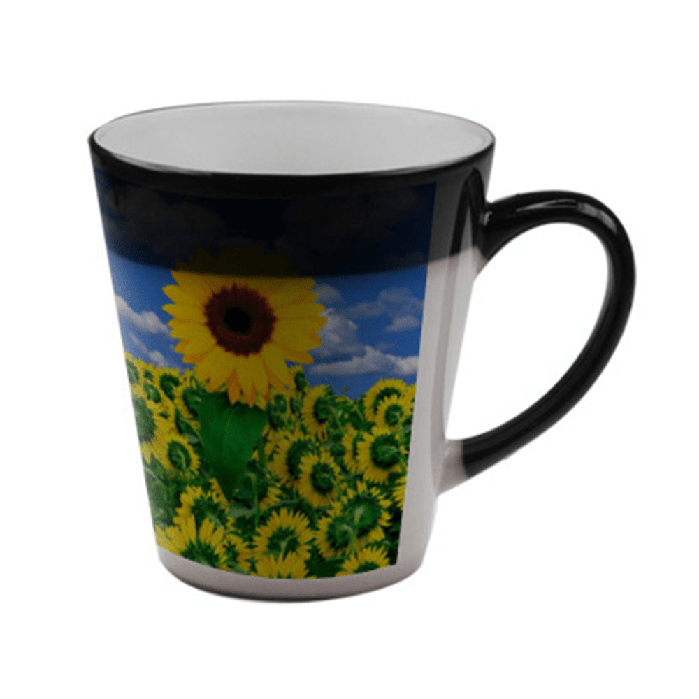 HPN SubliCraft 12 oz. Glossy Color Changing Ceramic Sublimation Latte Mug - 36 per Case - HeatPressNation