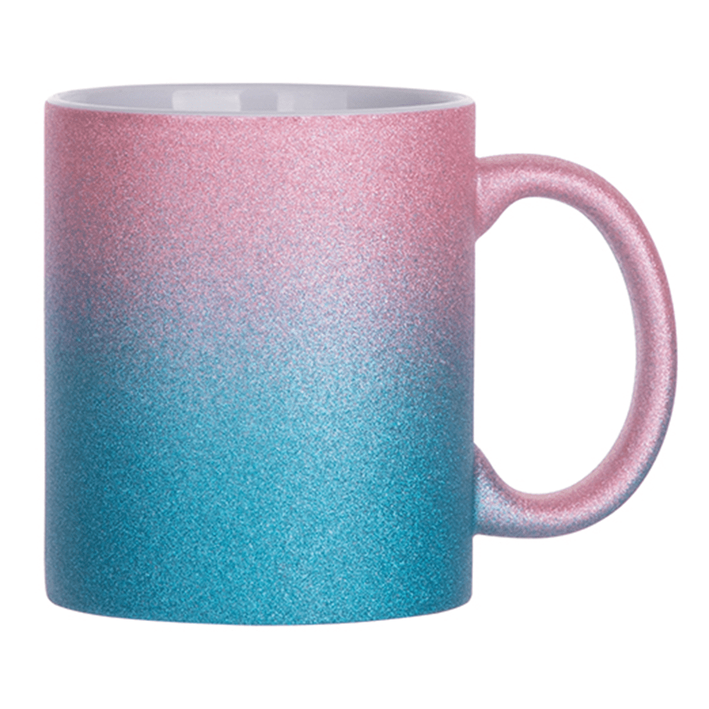 HPN SubliCraft 11 oz. Glitter Gradient Sublimation Ceramic Mug - 36 per case - HeatPressNation