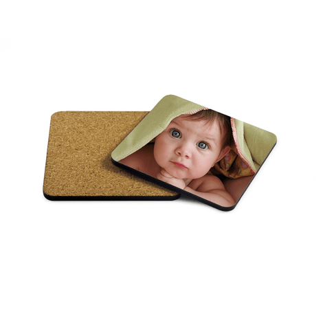 HPN SubliCraft 3.75" Square Sublimation Hardboard Coaster with Cork Back - HeatPressNation