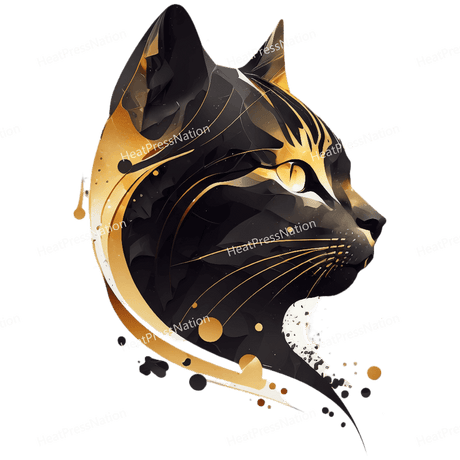 Golden Dark Cat Design - HeatPressNation