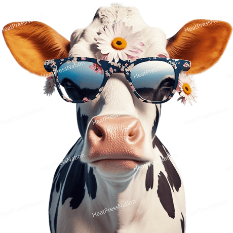 Cow with Glasses Design - HeatPressNation