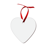 Unisub 3.25" x 3.25" Heart Sublimation Hardboard Ornament - HeatPressNation