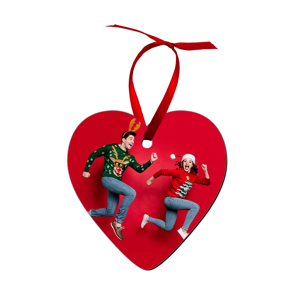 Unisub 3.25" x 3.25" Heart Sublimation Hardboard Ornament - HeatPressNation
