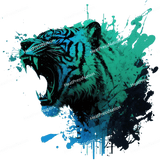 Left Tiger Head Design - HeatPressNation