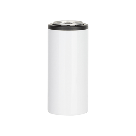 HPN SubliCraft White Sublimation Stainless Steel Can Cooler for Skinny 12 oz. Cans - HeatPressNation