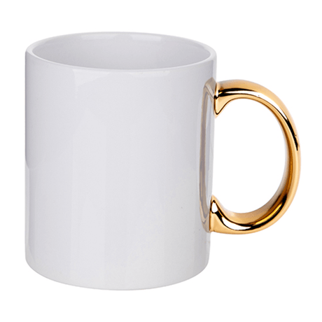 HPN SubliCraft 11 oz. Plated Handle Sublimation Ceramic Mug - 12 per case - HeatPressNation