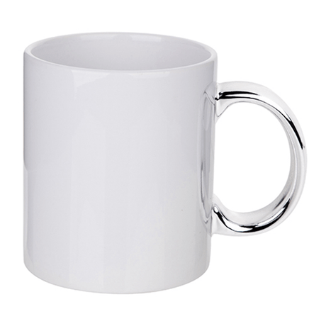 HPN SubliCraft 11 oz. Plated Handle Sublimation Ceramic Mug - 12 per case - HeatPressNation