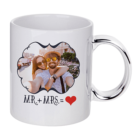 HPN SubliCraft 11 oz. Plated Handle Sublimation Ceramic Mug - 12 per case - HeatPressNation