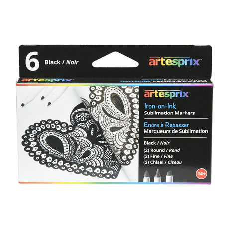 Artesprix Black Sublimation Permanent Thermal Heat Transfer Markers (6 ct) - HeatPressNation