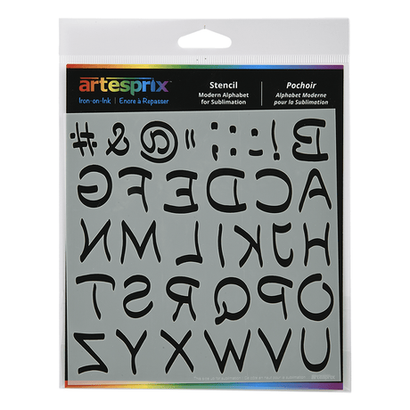 Artesprix Sublimation Marker Stencil - Modern Alphabet - 6" x 6" - HeatPressNation