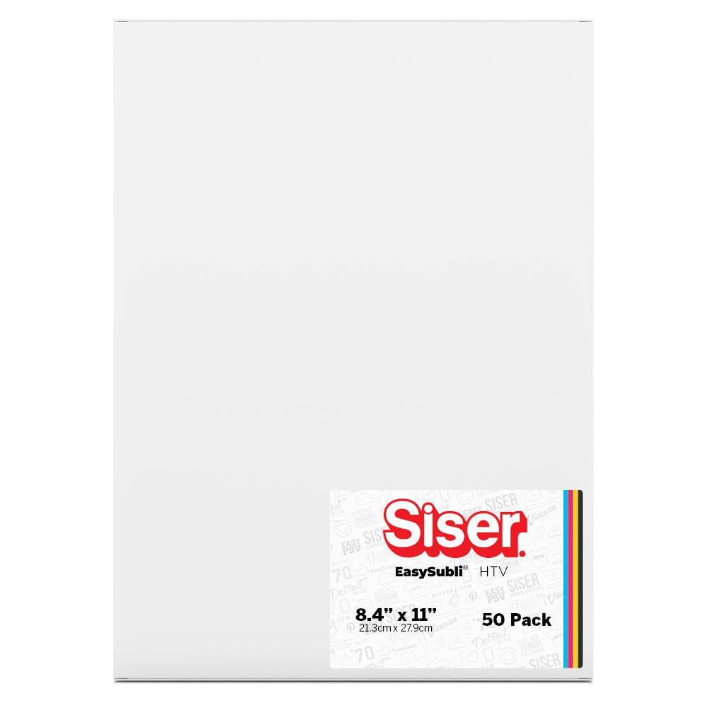 Siser EASYSUBLI Heat Transfer Vinyl - 8.4" x 11" - 50 Sheets - HeatPressNation