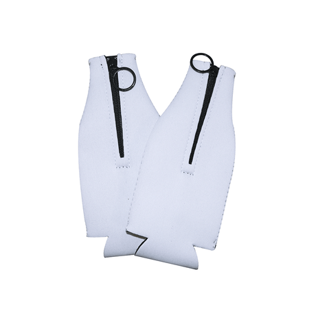 HPN SubliCraft Sublimation Bottle Cooler Sleeve with Zipper for 12 oz. Long Neck Bottles - 10 Pack - HeatPressNation